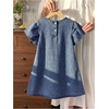 image:imageGORGLITTER Girls Denim Dress Summer Pleated A Line Cute Mini Tshirt DressBlue