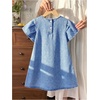 image:imageGORGLITTER Girls Denim Dress Summer Pleated A Line Cute Mini Tshirt DressMedium Wash