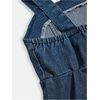 image:imageGORGLITTER Girls Denim Ruffle Dress Cute Bow Square Neck Ruched A Line Summer Vacation Short Jean DressDark Wash