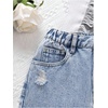 image:imageGORGLITTER Girls Denim Skirt Y2k High Waisted ALine Mini Jean SkirtsLight Blue
