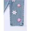 image:imageGORGLITTER Girls Floral Baggy Wide Leg Jeans Zipper Fly Washed Denim PantsBlue