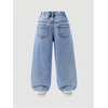 image:imageGORGLITTER Girls Floral Baggy Wide Leg Jeans Zipper Fly Washed Denim PantsBlue
