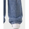 image:imageGORGLITTER Girls Floral Baggy Wide Leg Jeans Zipper Fly Washed Denim PantsDark Wash
