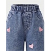 image:imageGORGLITTER Girls Floral Baggy Wide Leg Jeans Zipper Fly Washed Denim PantsDark Wash