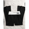 image:imageGORGLITTER Girls Foldover Flare Leggings Wide Leg Low Rise Pants TrousersBlack and White