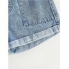 image:imageGORGLITTER Girls Jean Shorts Elastic High Waist Baggy Denim Shorts Summer Preppy Wide Leg Bermudas with PocketsMedium Wash