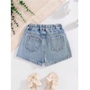 image:imageGORGLITTER Girls Jean Shorts Sparkly Rhinestone Denim Shorts Summer JortsLight Wash