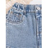 image:imageGORGLITTER Girls Jean Shorts Sparkly Rhinestone Denim Shorts Summer JortsLight Wash