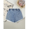 image:imageGORGLITTER Girls Jean Shorts Y2K Jorts Star Patched Distressed Fringe Hem Cute Denim ShortsLight Wash