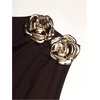 image:imageGORGLITTER Girls Off The Shoulder Dress Metal Ruched Sleeveless Elegant Summer Wedding Guest Graduation Maxi DressesBrown
