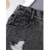 image:imageGORGLITTER Girls Ripped Jean Shorts Cute High Waisted Denim Shorts JortsBlack