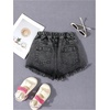 image:imageGORGLITTER Girls Ripped Jean Shorts Cute High Waisted Denim Shorts JortsBlack