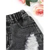 image:imageGORGLITTER Girls Ripped Jean Shorts Cute High Waisted Denim Shorts JortsSolid Grey