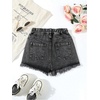 image:imageGORGLITTER Girls Ripped Jean Shorts Cute High Waisted Denim Shorts JortsSolid Grey