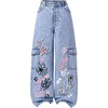 image:imageGORGLITTER Girls Baggy Jeans Straight Wide Leg Denim Cargo Jogger PantsLight Blue Graphic
