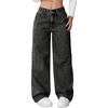 image:imageGORGLITTER Girls Baggy Jeans Wide Leg High Waisted Denim Pants ClothesBlack Iron