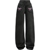 image:imageGORGLITTER Girls Baggy Wide Leg Jeans Cute Bow Denim Pants TrousersBlack