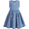 image:imageGORGLITTER Girls Bow Denim Jean Dress Cute Sleeveless Sundress Summer Casual Vacation Ruffle Hem Short Tank DressesLight Wash