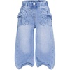 image:imageGORGLITTER Girls Bow Jeans Baggy Wide Leg High Waist Pants JoggersLight Wash