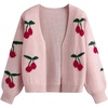 image:imageGORGLITTER Girls Cherry Cardigan Sweater Open Front Long Sleeve Knit TopsPink