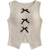 image:imageGORGLITTER Girls Crop Tank Tops Cute Leopard Print Bow Y2K Sleeveless Crew Neck Summer Casual Kids Tee Going Out TopsApricot