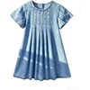 image:imageGORGLITTER Girls Denim Dress Summer Pleated A Line Cute Mini Tshirt DressMedium Wash