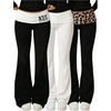 image:imageGORGLITTER Girls Foldover Flare Leggings Wide Leg Low Rise Pants TrousersBlack and White