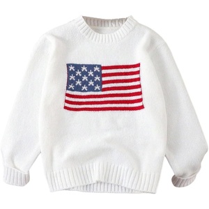 image:imageGORGLITTER Girls American Flag Sweater Long Sleeve Cute Graphic SweatersWhite
