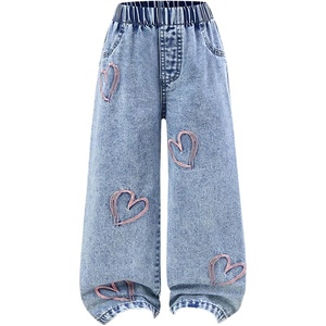 image:imageGORGLITTER Girls Baggy Jeans Wide Leg Ripped Straight Cargo Joggers PantsLight Blue Heart