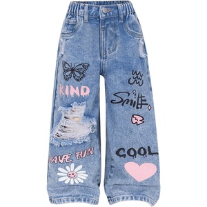image:imageGORGLITTER Girls Baggy Jeans Wide Leg Ripped Straight Cargo Joggers PantsMedium Wash