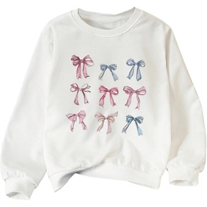 image:imageGORGLITTER Girls Bow Sweatshirt Oversized Cute Graphic Crewneck TopsWhite