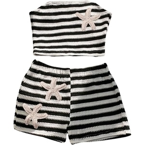 image:imageGORGLITTER Girls Cute Beach 2 Piece Outfits Vacation Going Out ClothesBlack and White