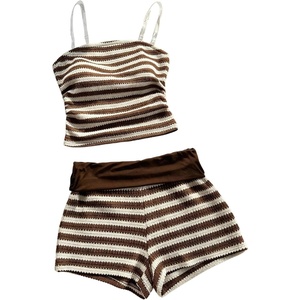 image:imageGORGLITTER Girls Cute Beach 2 Piece Outfits Vacation Going Out ClothesCoffee Brown
