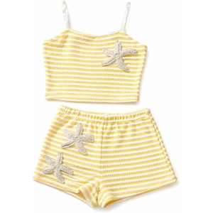 image:imageGORGLITTER Girls Cute Beach 2 Piece Outfits Vacation Going Out ClothesYellow