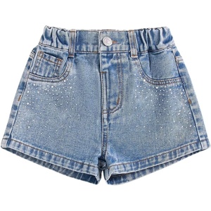 image:imageGORGLITTER Girls Jean Shorts Sparkly Rhinestone Denim Shorts Summer JortsLight Wash