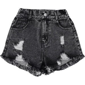 image:imageGORGLITTER Girls Ripped Jean Shorts Cute High Waisted Denim Shorts JortsBlack