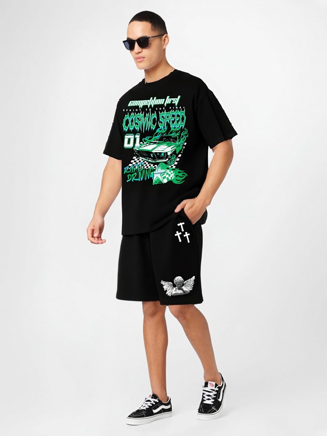 image:imageGORGLITTER Mens Graphic Shorts Y2K Basketball Baggy Cool Rave Drawstring Waist Vintage Track Gym Running Workout ShortsBlack Drawstring