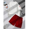 image:imageGORGLITTER Mens 2 Piece Outfit Set Graphic TShirt amp Drawstring Shorts SetRed