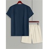 image:imageGORGLITTER Mens 2 Piece Outfits Embroidery Graphic T Shirt and Shorts SetsDark Blue