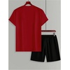 image:imageGORGLITTER Mens 2 Piece Outfits Embroidery Graphic T Shirt and Shorts SetsRed and Black