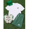 image:imageGORGLITTER Mens 2 Piece Outfits Embroidery Graphic T Shirt and Shorts SetsWhite and Green