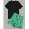 image:imageGORGLITTER Mens 2 Piece Short Set Hawaiian Cruise Beach Vacation OutfitsBlack  Green
