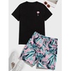 image:imageGORGLITTER Mens 2 Piece Short Set Hawaiian Cruise Beach Vacation OutfitsBlack