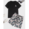 image:imageGORGLITTER Mens 2 Piece Short Set Hawaiian Cruise Beach Vacation OutfitsBlack Leaf and Butterfly