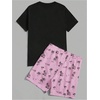 image:imageGORGLITTER Mens 2 Piece Short Set Hawaiian Cruise Beach Vacation OutfitsBlack and Light Pink