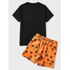 image:imageGORGLITTER Mens 2 Piece Short Set Hawaiian Cruise Beach Vacation OutfitsBlack and Orange
