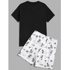 image:imageGORGLITTER Mens 2 Piece Short Set Hawaiian Cruise Beach Vacation OutfitsBlack and White