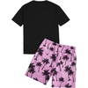 image:imageGORGLITTER Mens 2 Piece Short Set Hawaiian Cruise Beach Vacation OutfitsPink and Black