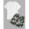 image:imageGORGLITTER Mens 2 Piece Short Set Hawaiian Cruise Beach Vacation OutfitsWhite Tree