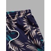 image:imageGORGLITTER Mens 2 Piece Short Set Hawaiian Cruise Beach Vacation OutfitsWhite and Navy Blue Leaf